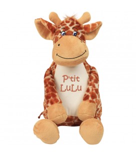 Peluche girafe range pyjama personnalisée