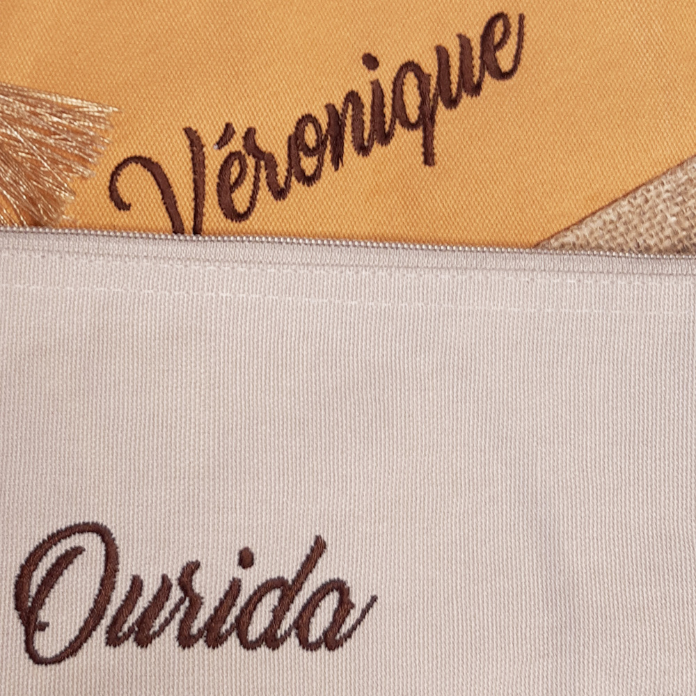 Trousse de maquillage en coton et jute personnalisée – Image 4