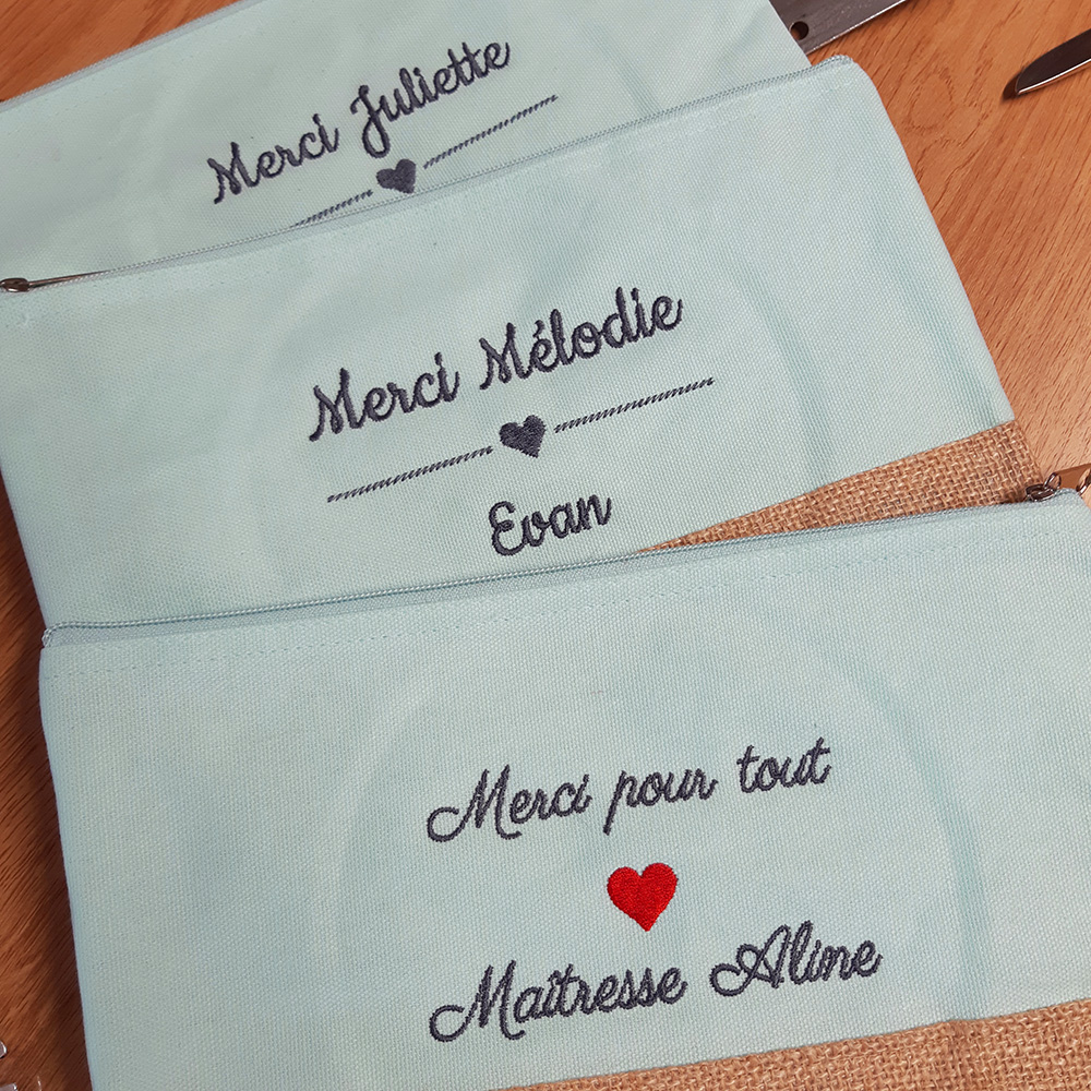 Trousse de maquillage en coton et jute personnalisée – Image 5