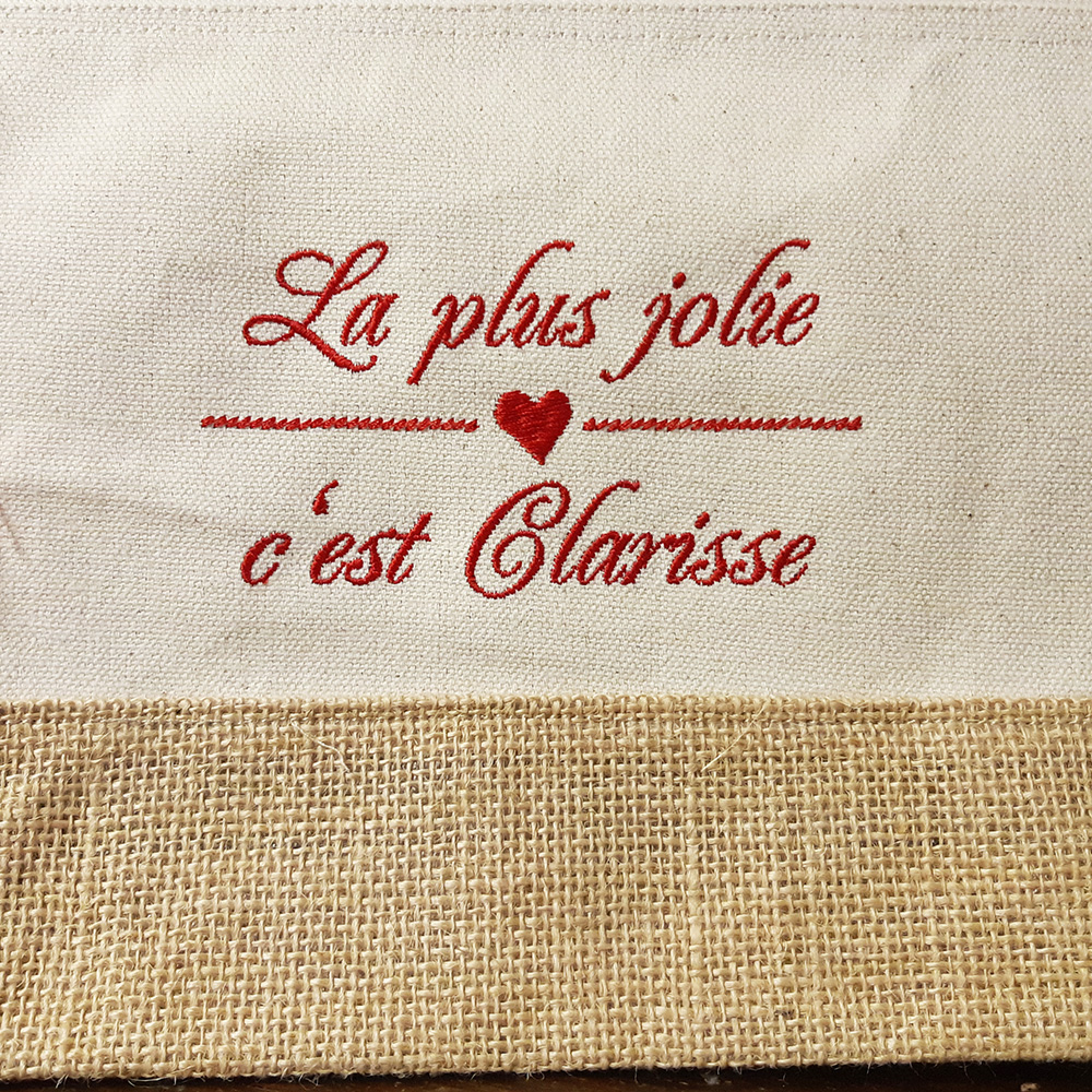 Trousse de maquillage en coton et jute personnalisée – Image 7