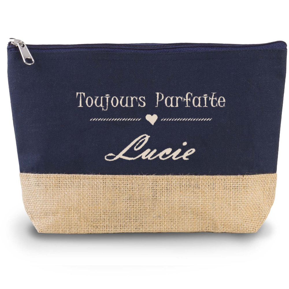 Trousse de maquillage en coton et jute personnalisée – Image 11