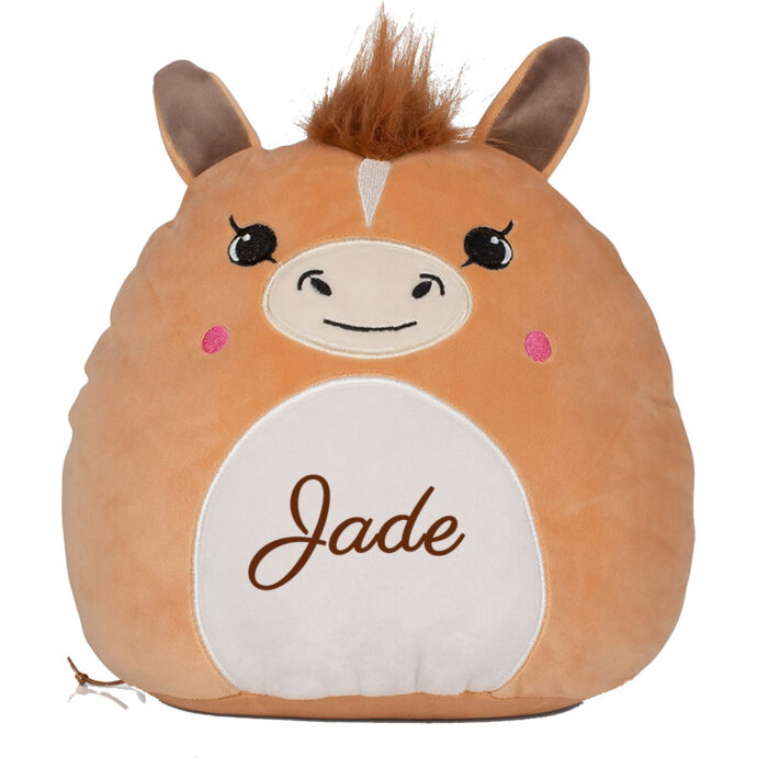 Peluche cheval avec le nom Jade.