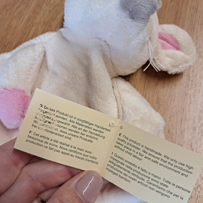 Doudou souris personnalisé avec le prénom de bébé