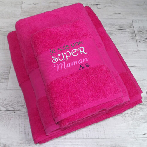 Serviette Fête des mères et fête des grands mères, 4 couleurs, 3 tailles