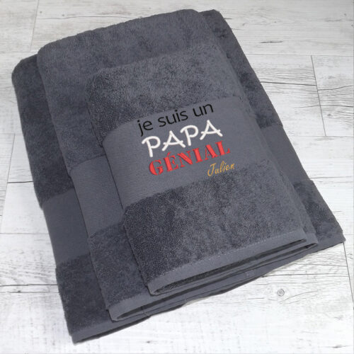 Serviette Fête des pères, 4 couleurs, 3 tailles