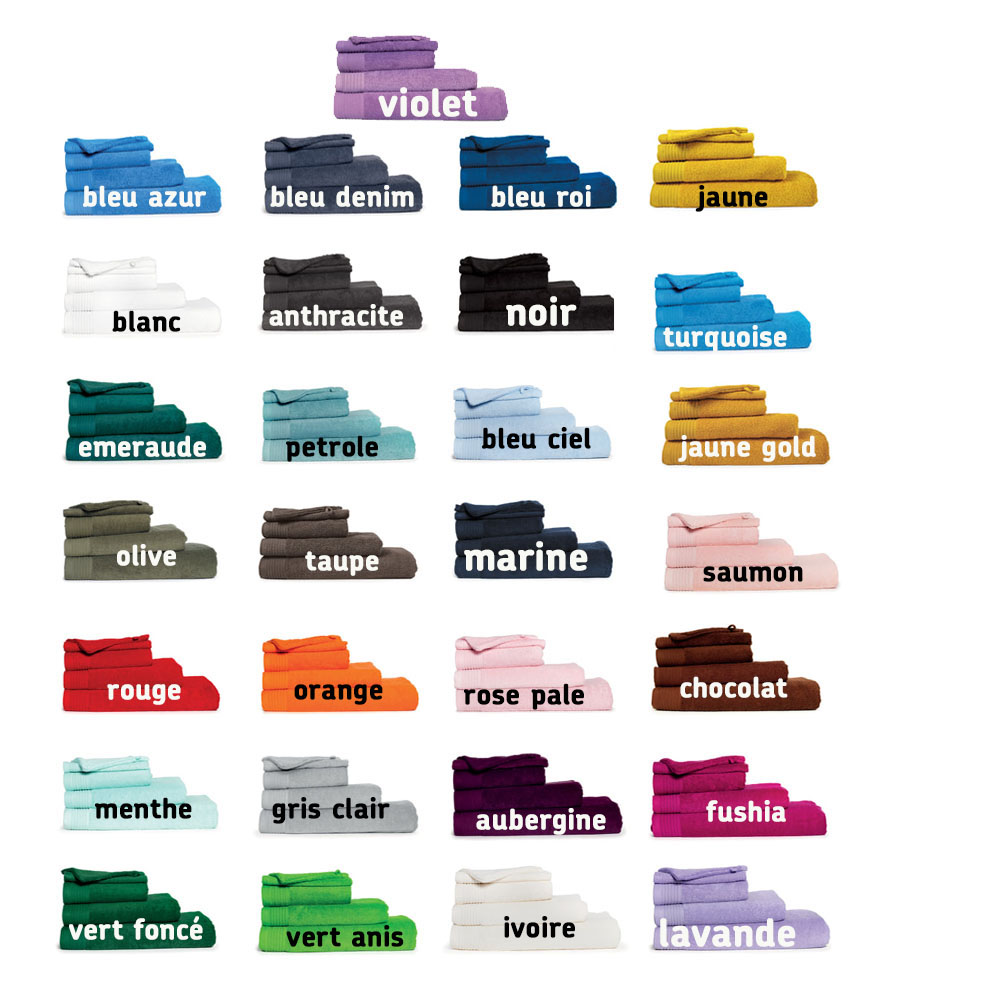 Serviette éponge personnalisée liteau fantaisie, 4 tailles, 30 coloris – Image 2