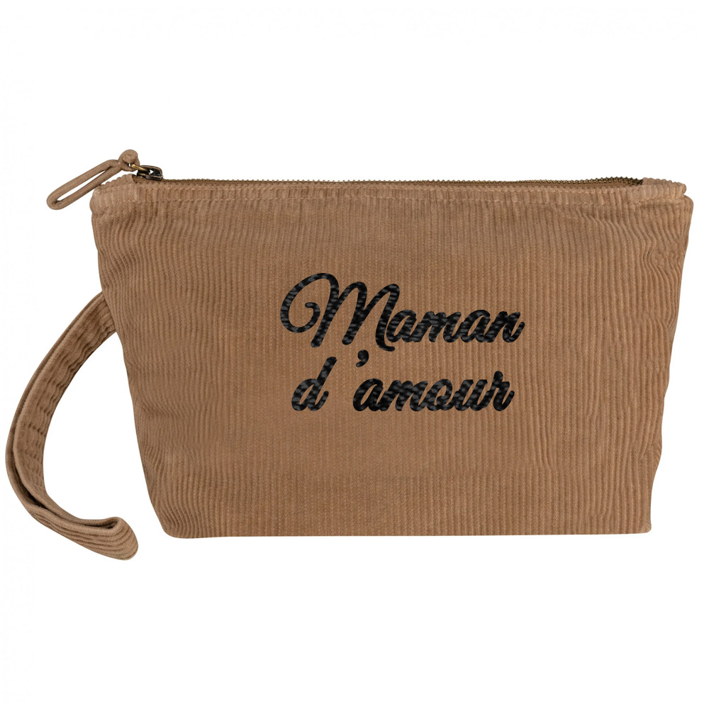 Trousse de maquillage velours côtelé personnalisée – Image 4