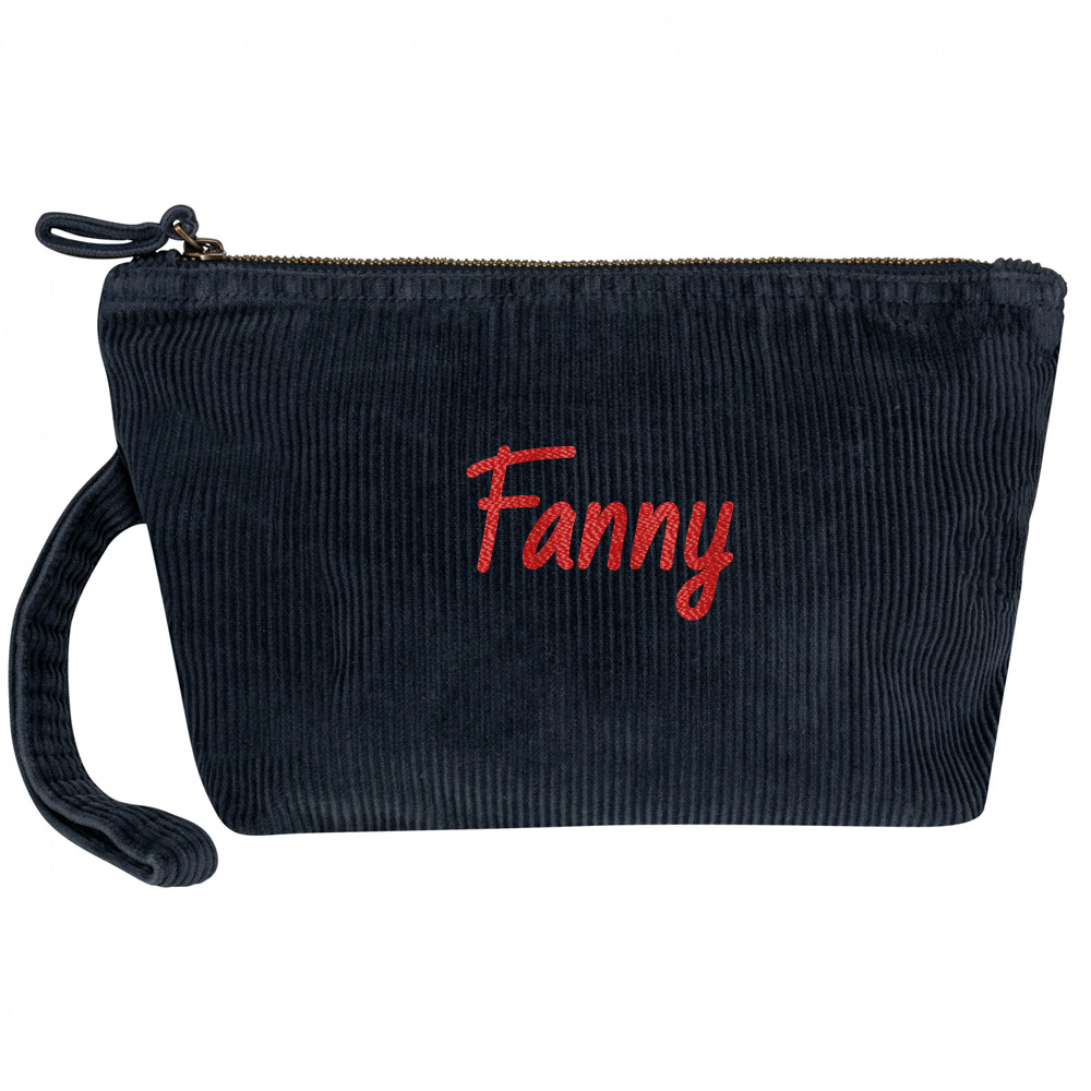 Trousse de maquillage velours côtelé personnalisée – Image 6