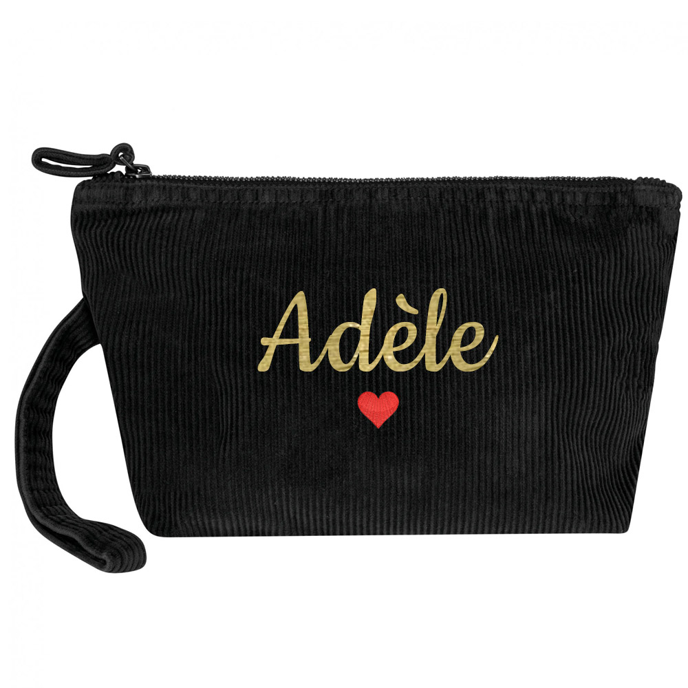 Trousse de maquillage velours côtelé personnalisée – Image 7