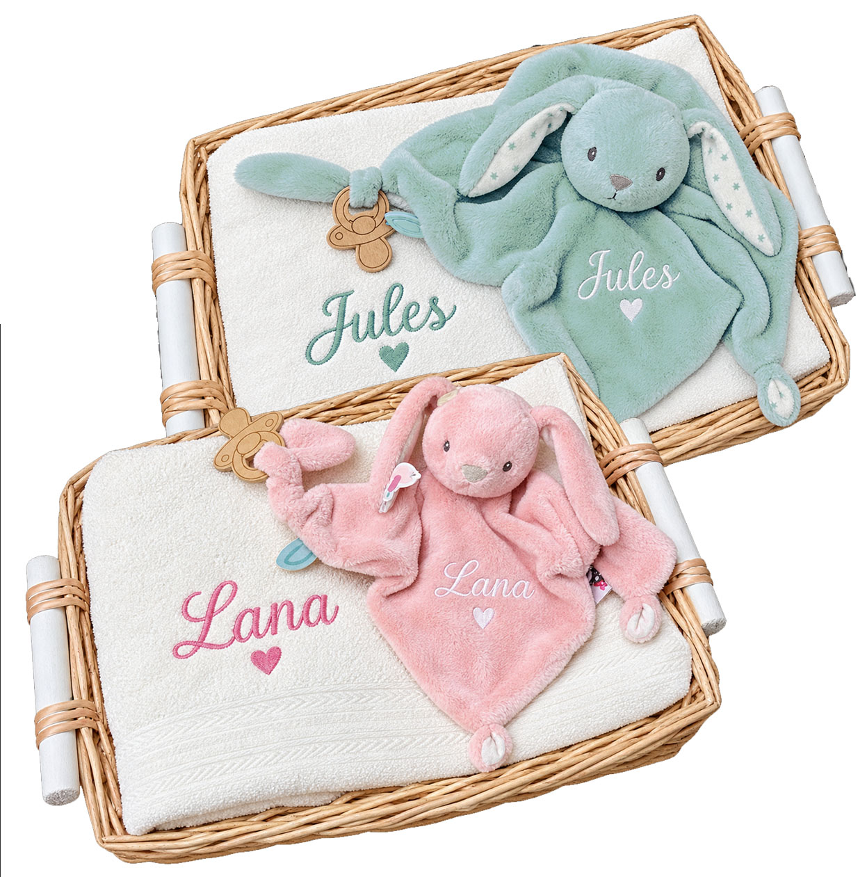 Coffret doudou et serviette personnalisé avec son prénom