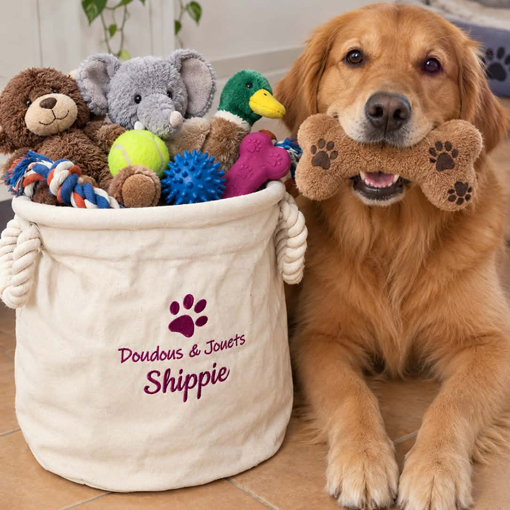 Panier de rangement pour jouets chien et chat